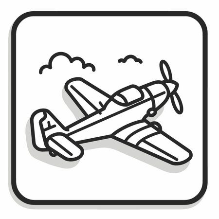 Airplane icon in outline style. Vector illustration on white background.のイラスト素材