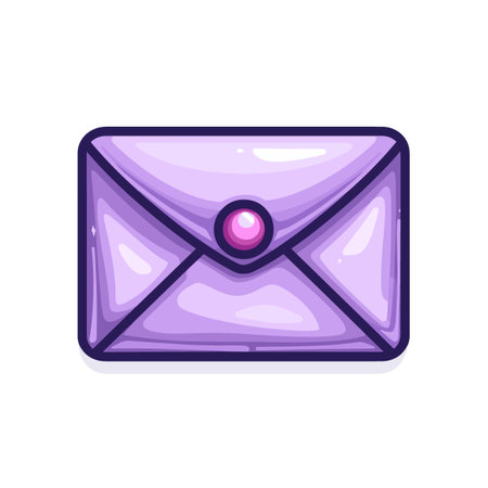 Envelope with pink pearl. Vector illustration on white background.のイラスト素材