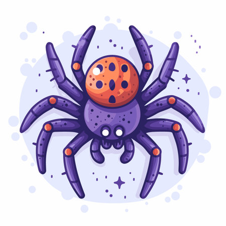 Cartoon spider. Colorful vector illustration isolated on white background.のイラスト素材