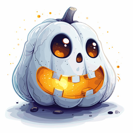 Halloween pumpkin vector illustration. Cute cartoon halloween pumpkinのイラスト素材
