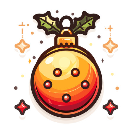 Christmas ball icon on white background. Vector illustration. Eps 10.のイラスト素材
