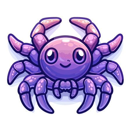Cute spider on white background illustration for Halloweenのイラスト素材