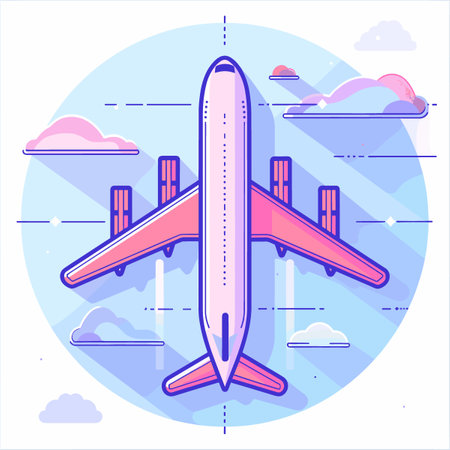 Airplane. Vector illustration in a flat style on the theme of travel.のイラスト素材