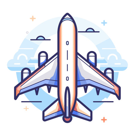 Airplane icon in flat style. Vector illustration on white background.のイラスト素材