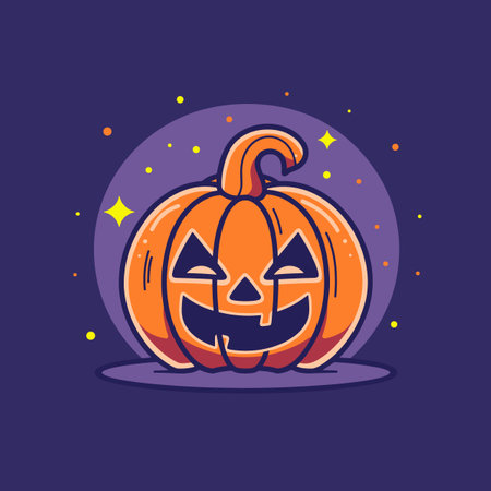 A pumpkin with a scary faceのイラスト素材