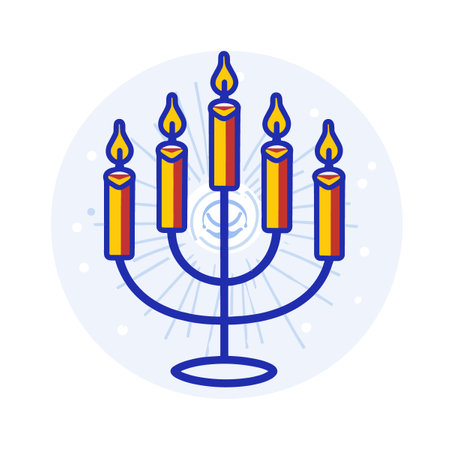 Hanukkah candelabrum flat icon. Vector illustration.のイラスト素材