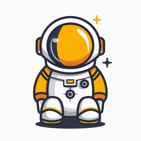 Astronaut in space suit. Vector illustration on white background.のイラスト素材