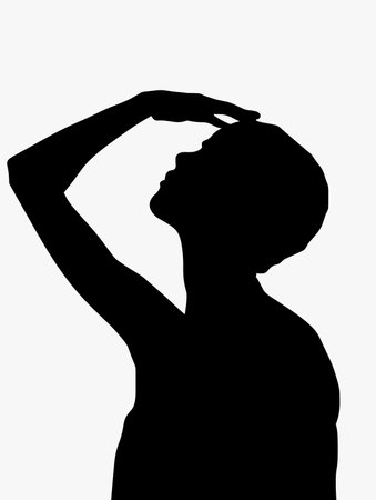 silhouette of a girl on a white background, vector illustrationのイラスト素材