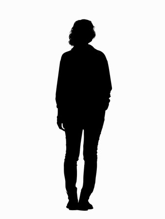 Vector silhouette of a woman on a white background. Isolated.のイラスト素材