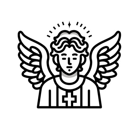 Angel line icon, concept illustration, outline symbol, vector sign, linear symbol.のイラスト素材
