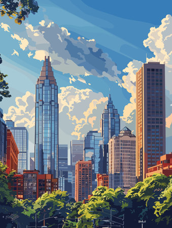 Atlanta United States of America vector illustration for your designのイラスト素材