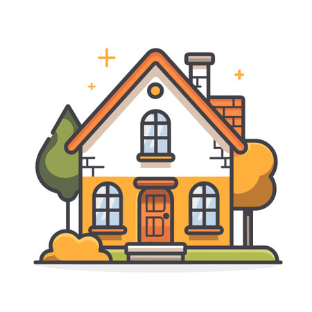 House icon in flat style. Vector illustration for web and mobile.のイラスト素材