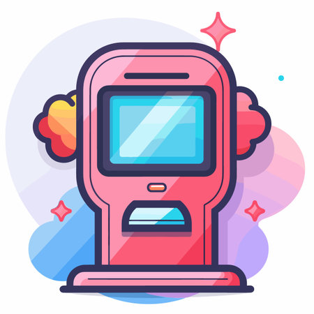 Retro slot machine icon. Flat illustration of retro slot machine icon for web designのイラスト素材