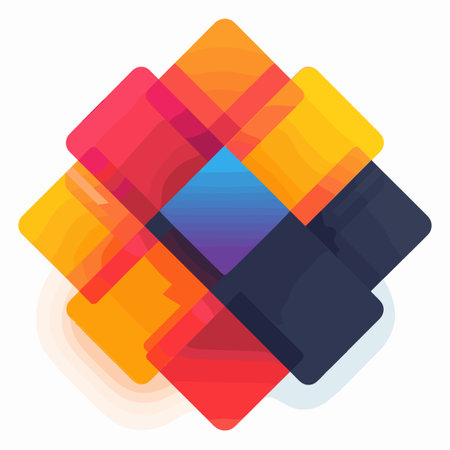 Colorful square composition isolated on white. Flat design. Vector illustrationのイラスト素材