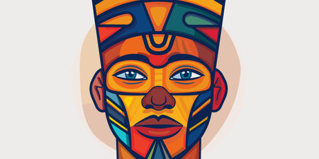Egyptian Mask. Vector illustration on a white background. Isolated.のイラスト素材