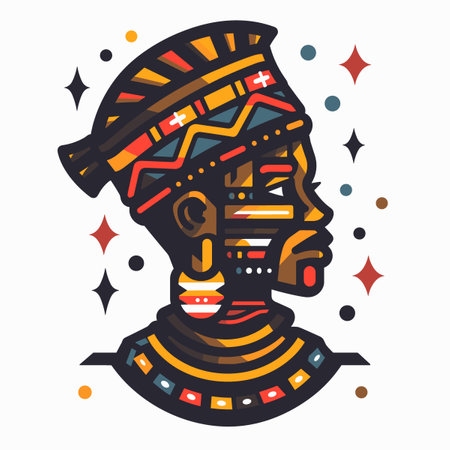 Tribal african american tribal mask. Vector illustration.のイラスト素材