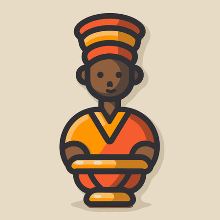 Cute african american man in national costume. Vector illustrationのイラスト素材