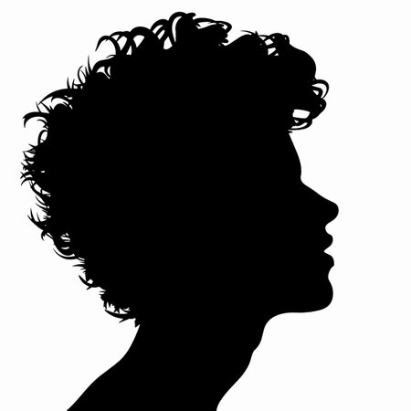 Vector silhouette of a man's head on a white background. Symbol of male.のイラスト素材
