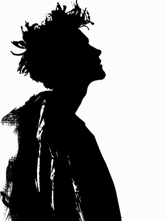 Silhouette of a young woman on a white background. Vector illustration.のイラスト素材