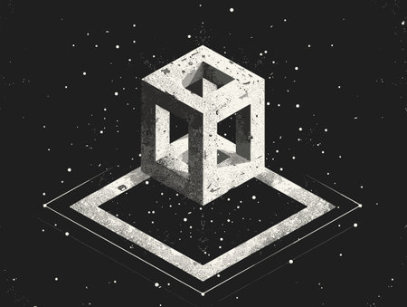 Graphic illustration of a 3d cube. 3D rendering.のイラスト素材