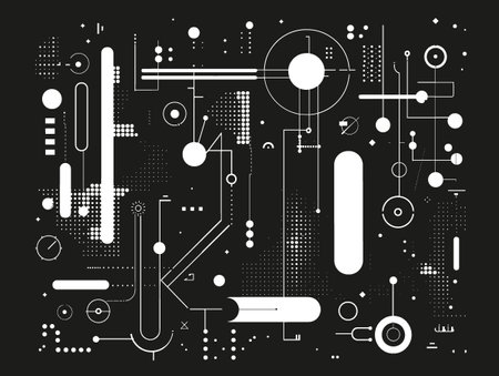 Abstract technological background with various technological elements. Vector illustration for your designのイラスト素材
