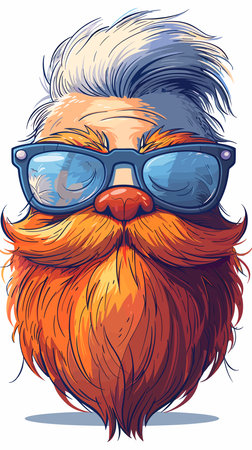 Bearded hipster with glasses. Vector illustration for your design.のイラスト素材