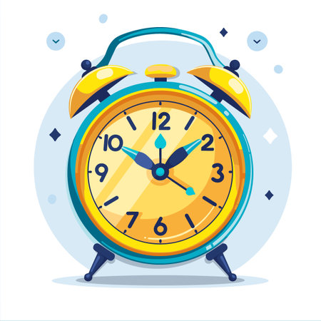 Alarm clock on white background. Vector illustration in flat style.のイラスト素材