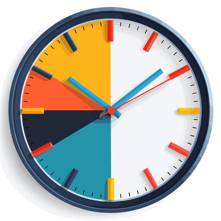 Vector illustration of a clock. Isolated on a white background.