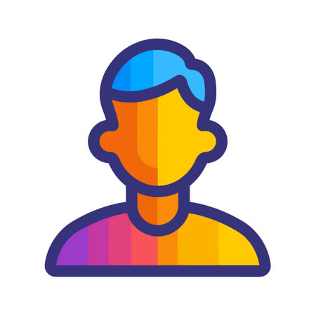 Avatar man vector illustration, filled design editable stroke icon.のイラスト素材