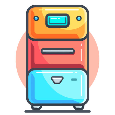 Refrigerator vector icon in flat style. Vector illustration of refrigerator.のイラスト素材