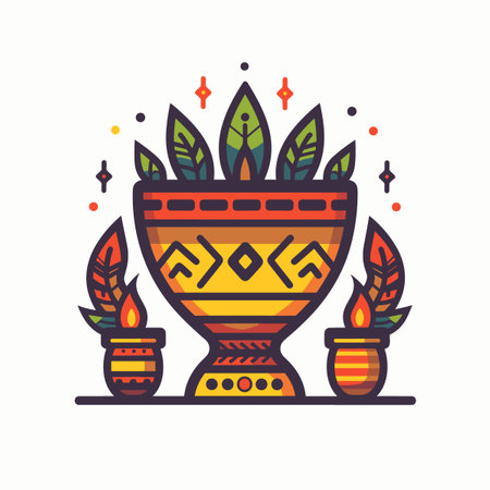 Ornament vector illustration in flat color design style. Suitable for greeting card, poster and banner.のイラスト素材