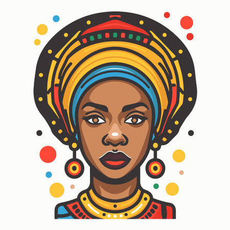 African woman portrait. Vector illustration of African American woman.のイラスト素材