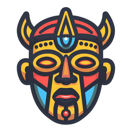 Tribal mask. Traditional Indian totem. Vector illustration.のイラスト素材