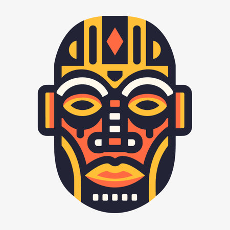 tribal mask vector illustration, flat design, eps10のイラスト素材