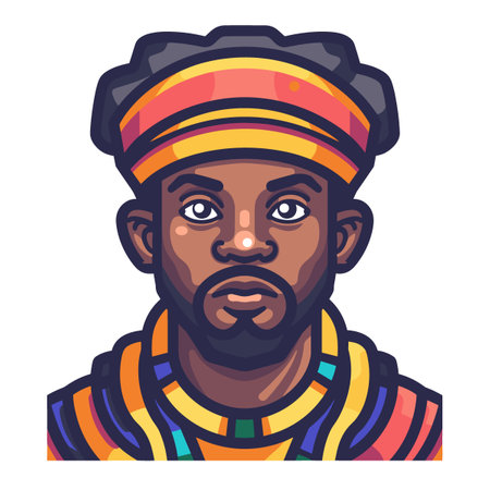 African American man. Vector illustration of African American man.のイラスト素材