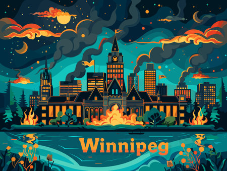 Beautiful vector illustration of the cityのイラスト素材