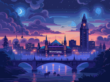 Beautiful vector illustration of the cityのイラスト素材