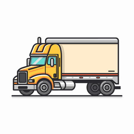 truck icon in flat style on white background vector illustration graphic designのイラスト素材