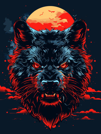Panther head. Vector illustration for t-shirt print.