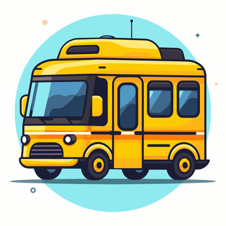 School bus vector illustration. Flat design style modern vector illustration icon.のイラスト素材