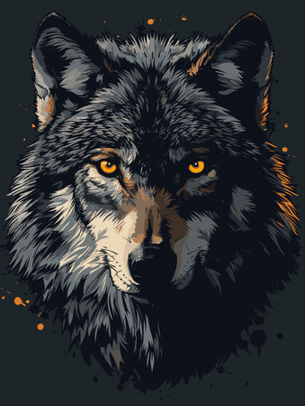 Wolf head. Vector illustration of a wolf. Canis lupus