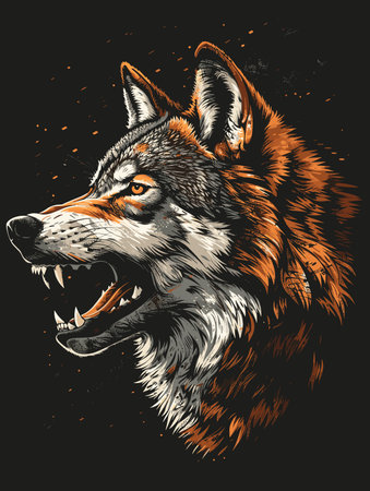 Wolf head vector illustration. Canis lupus t-shirt design