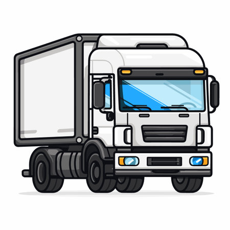 Illustration of a truck on a white background. Vector illustration.のイラスト素材