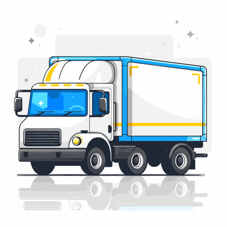 Cargo truck isolated on a white background. Vector illustration in flat style.のイラスト素材