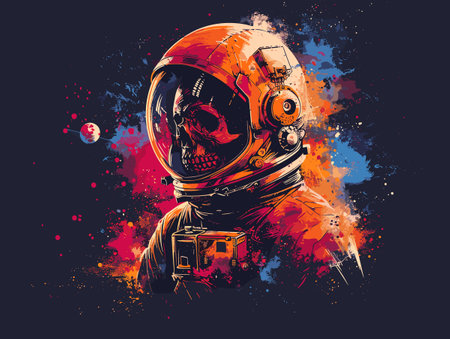 Astronaut in space suit. Vector illustration of astronaut in space suit.のイラスト素材