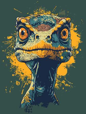 Tyrannosaurus dinosaur head. Grunge vector illustration.のイラスト素材