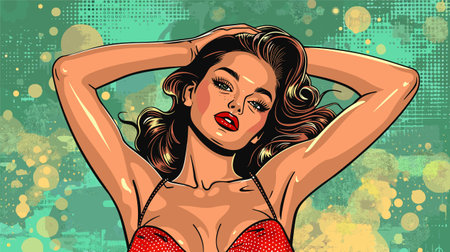 Sexy woman in retro style. Vector illustration. Pop art.のイラスト素材