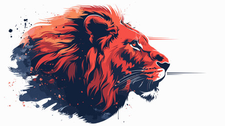 Lion head in grunge style. Vector illustration for your designのイラスト素材