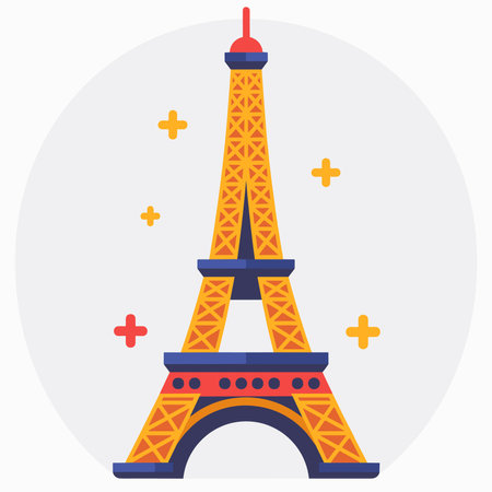 Eiffel tower icon. Flat illustration of Eiffel tower icon for web designのイラスト素材