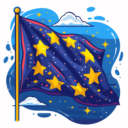 Vector illustration of bank building in flat design style on white background.のイラスト素材